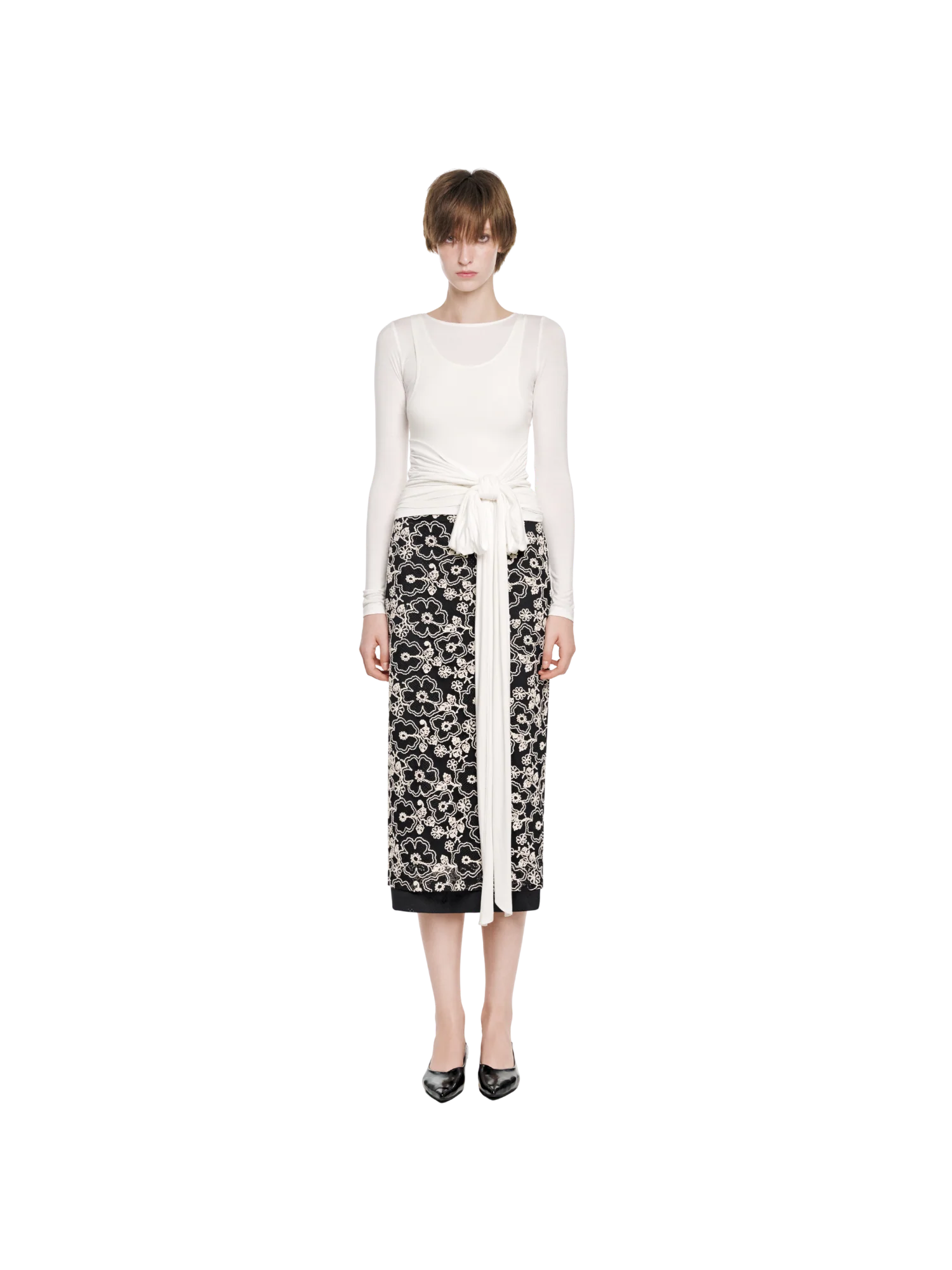 TIE WAIST LAYERED TOP