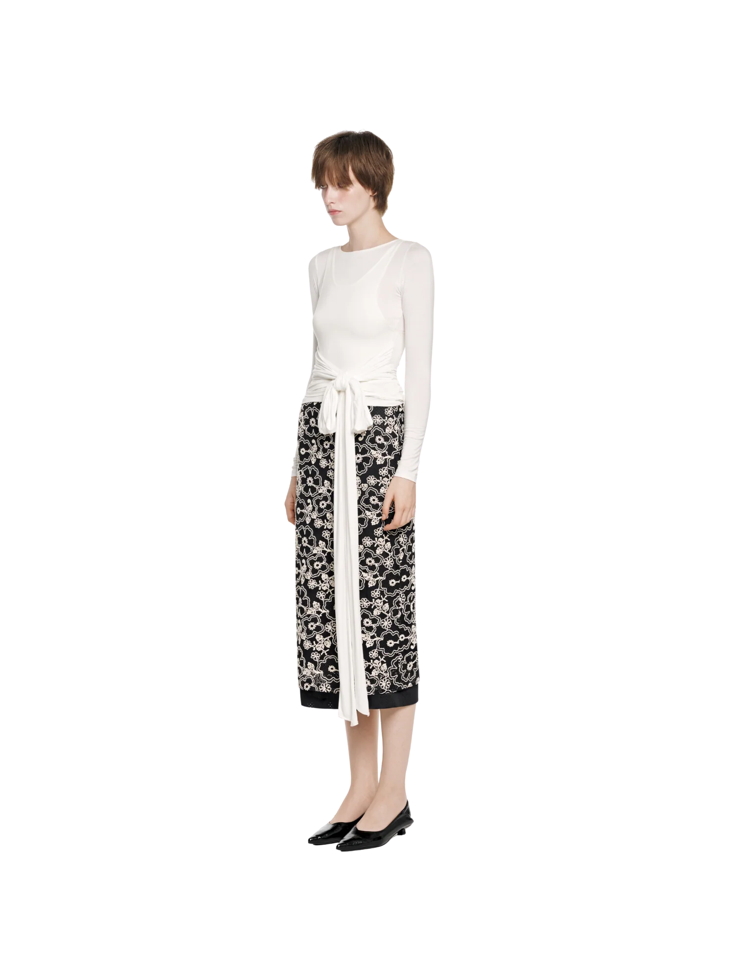 TIE WAIST LAYERED TOP