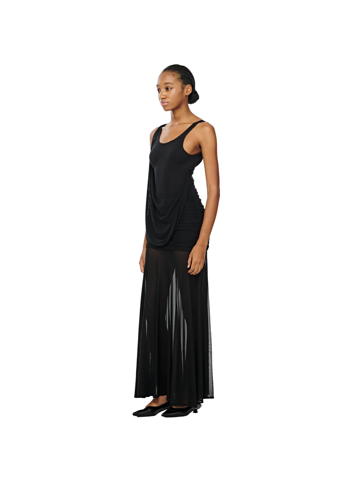 FLOWY MESH MAXI DRESS