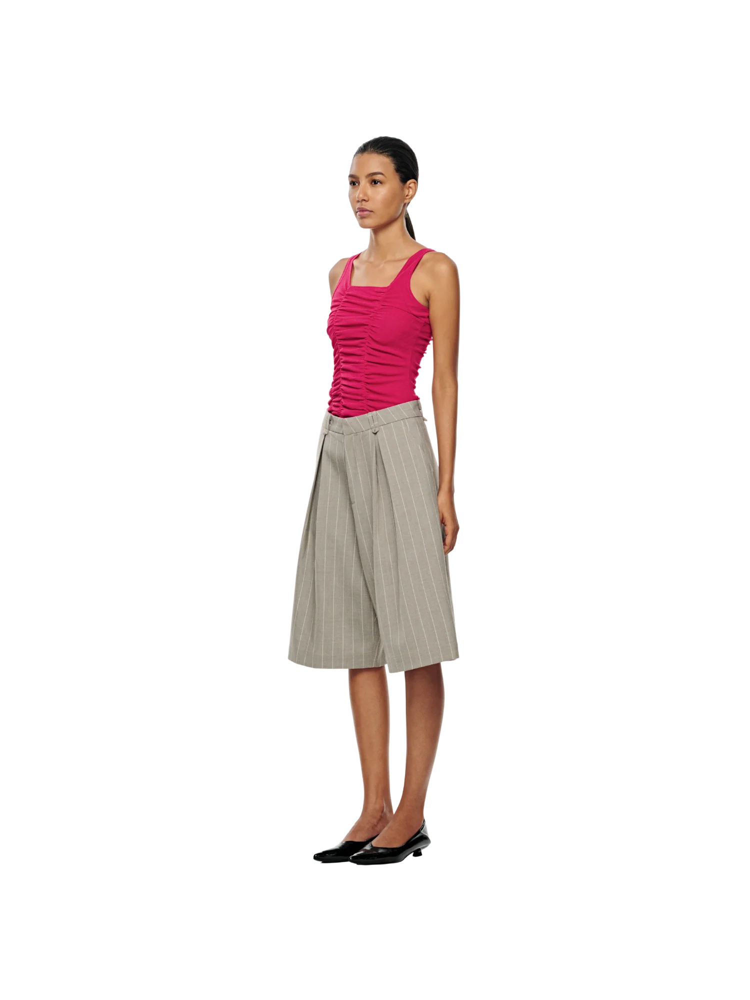 PINSTRIPE STRUCTURED SHORTS