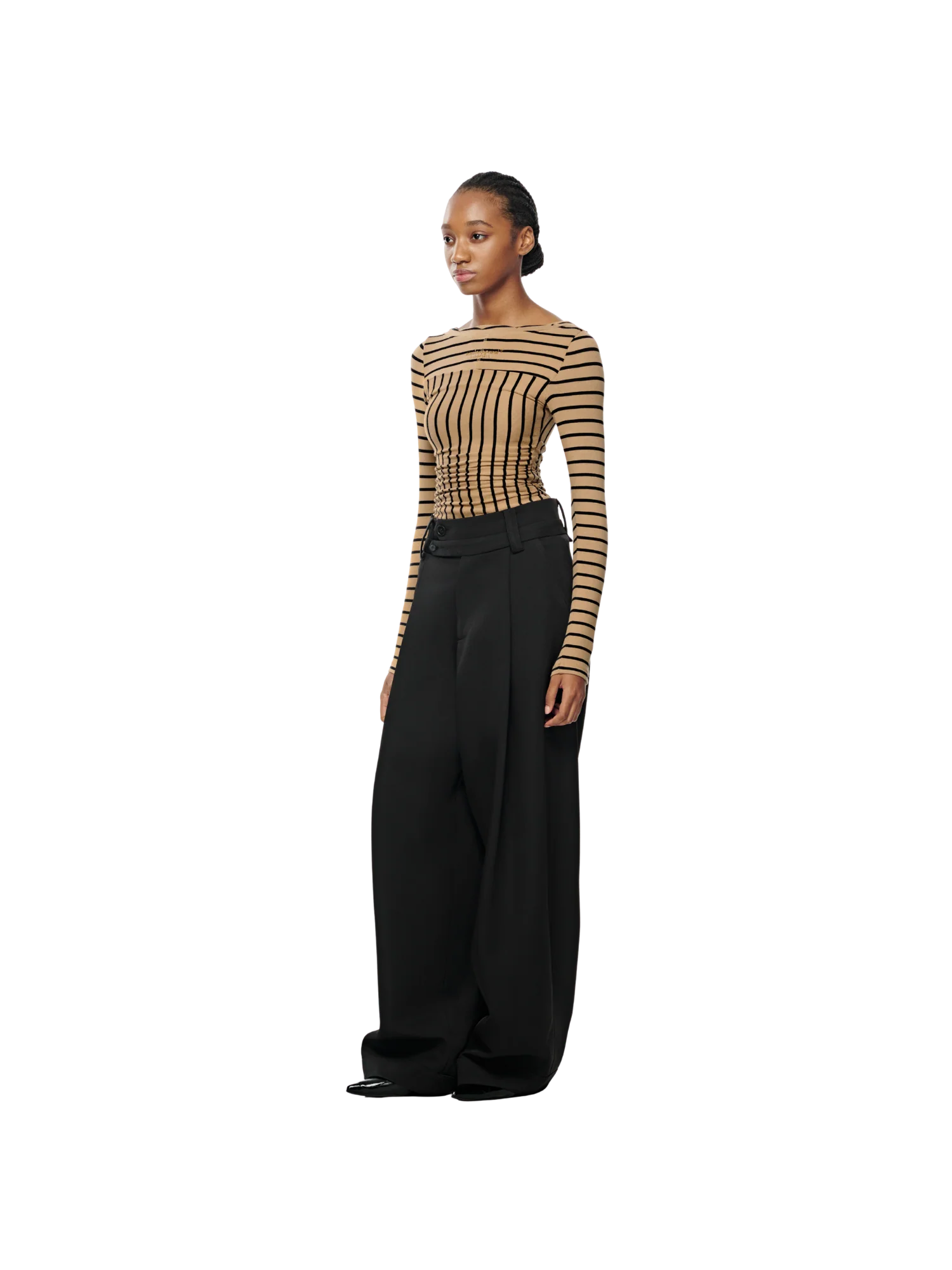 TWO-BUTTON BARREL TROUSERS
