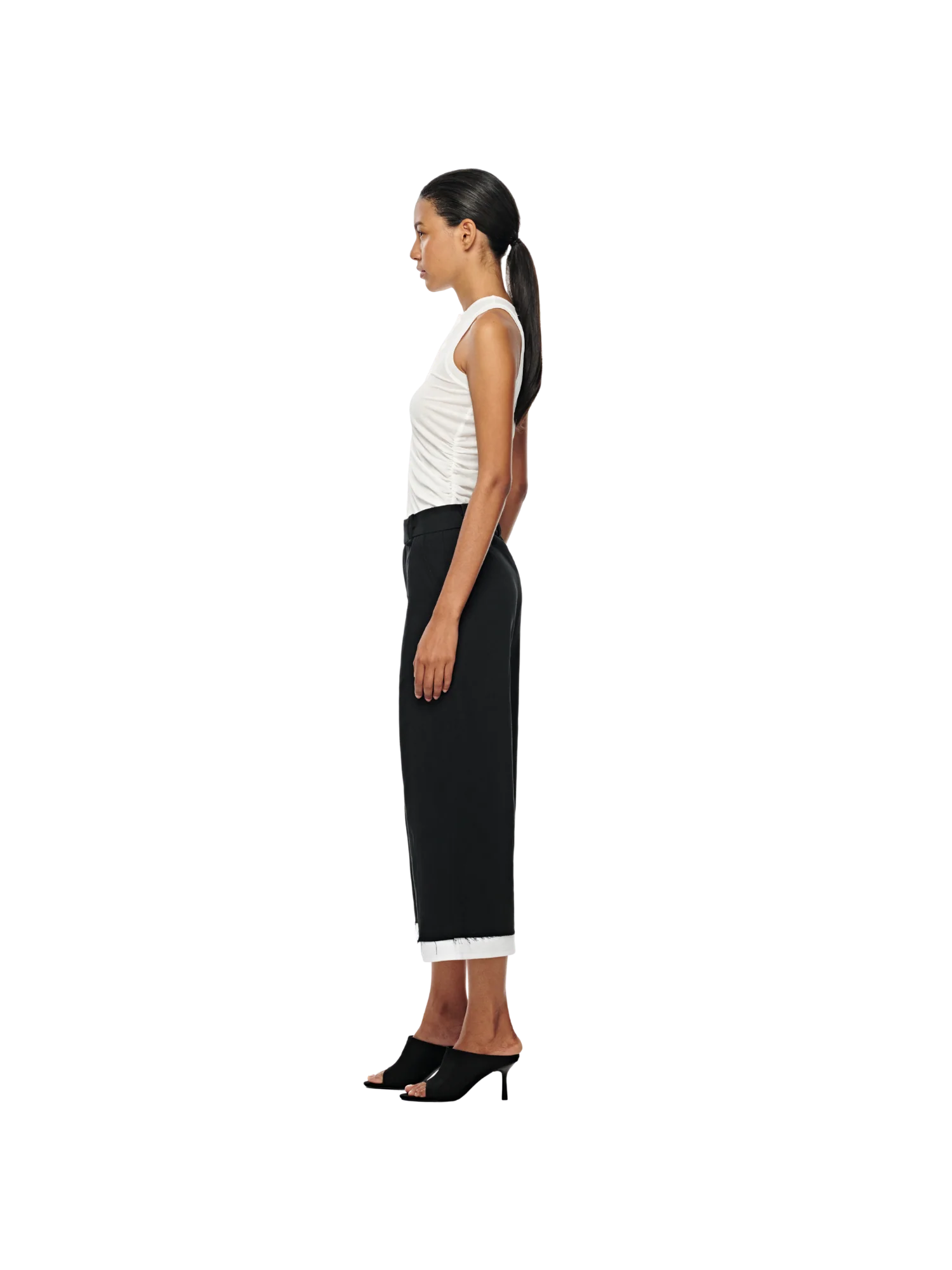 SHEER KNIT BUTTON UP TANK TOP