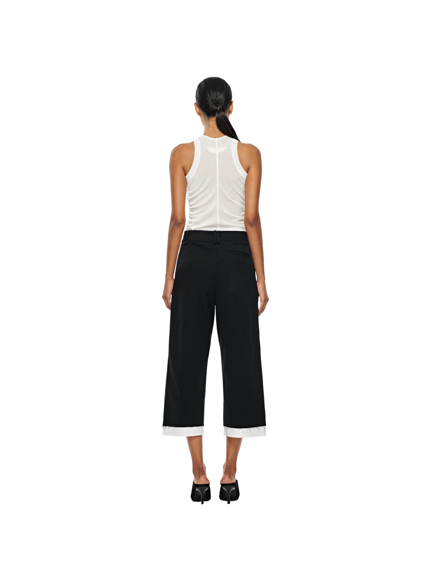 SHEER KNIT BUTTON UP TANK TOP