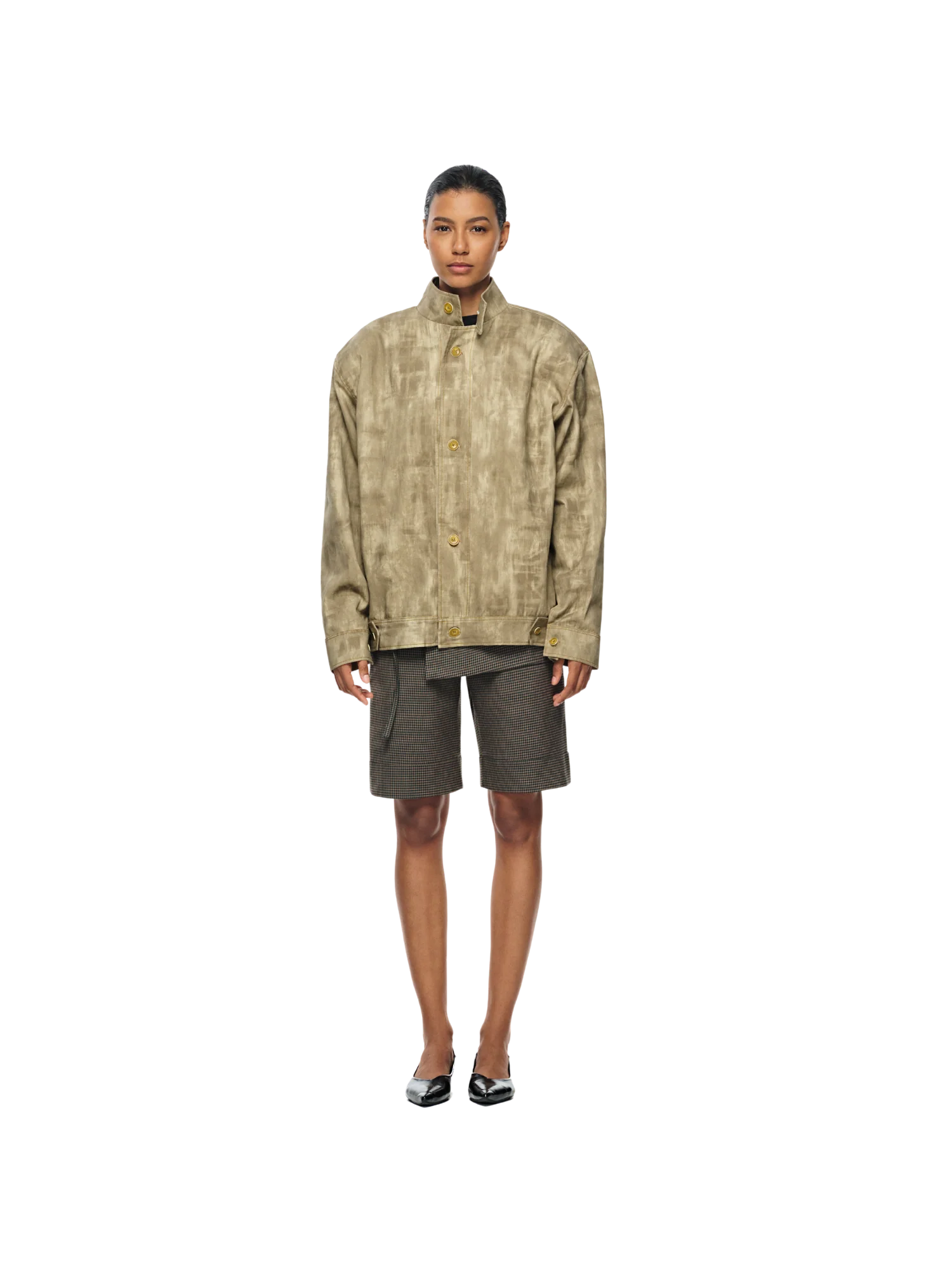 BLEACH EFFECT TWILL JACKET