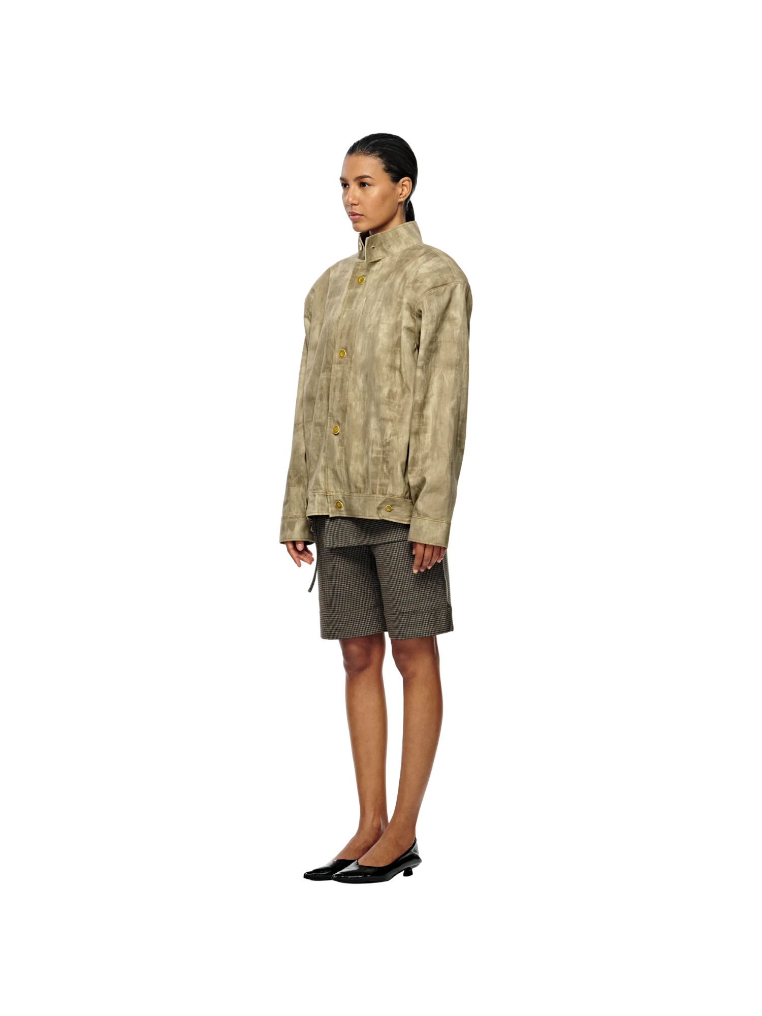 BLEACH EFFECT TWILL JACKET
