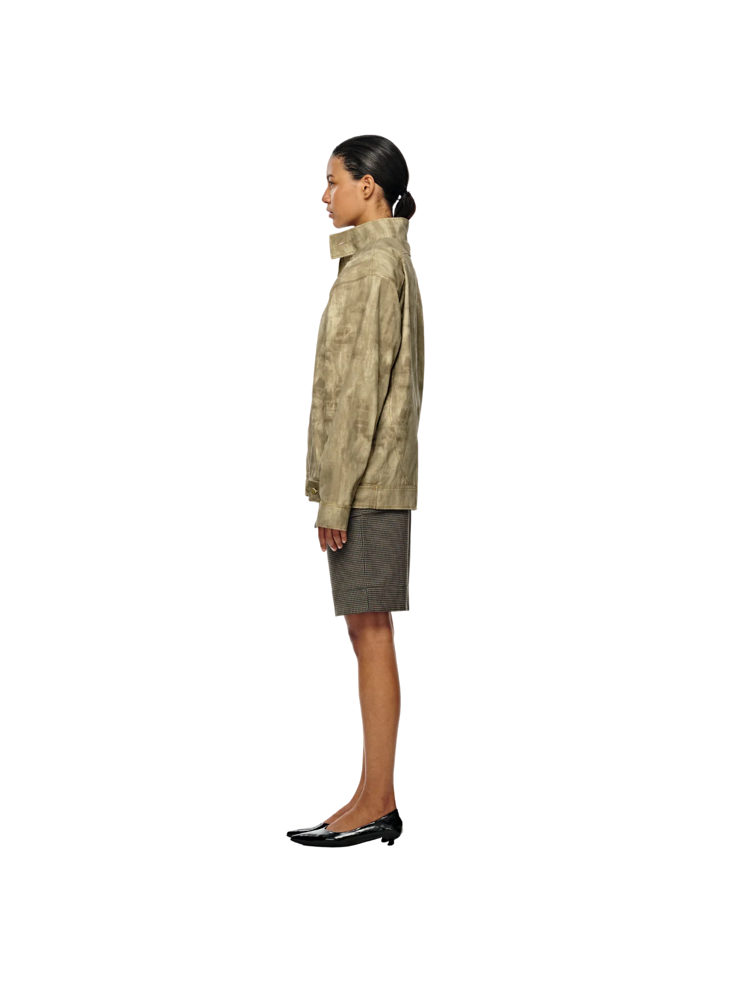 BLEACH EFFECT TWILL JACKET