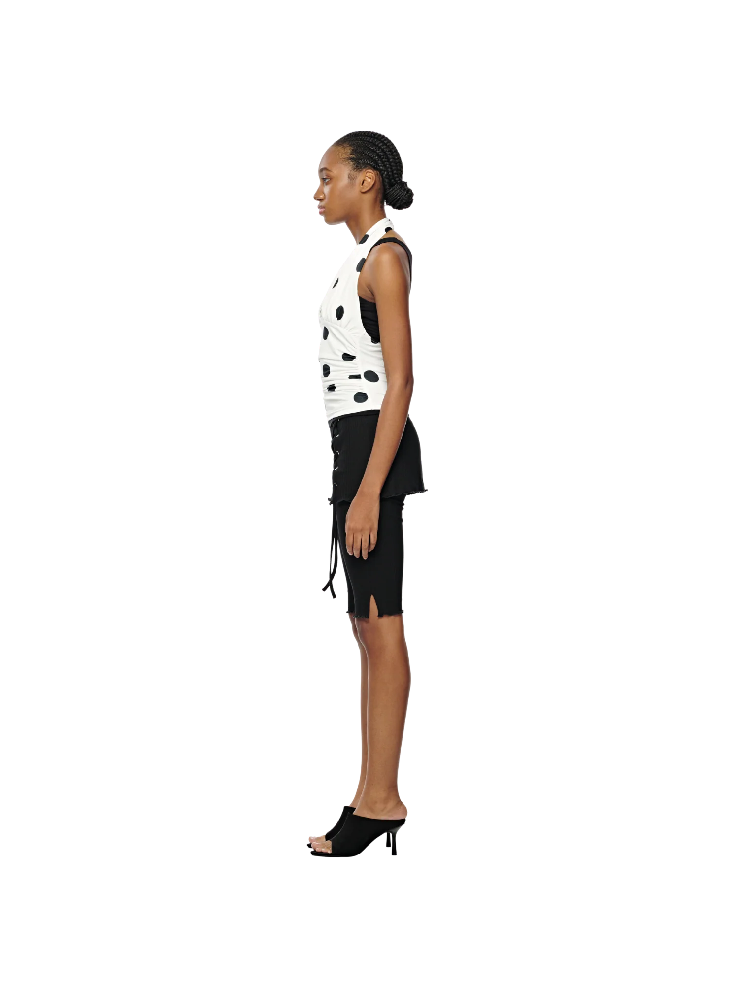 DOTTED LAYERED HALTER TOP