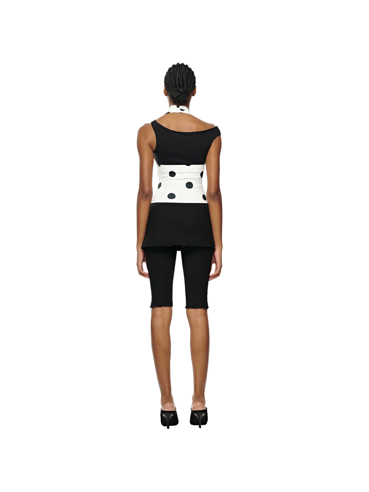 DOTTED LAYERED HALTER TOP