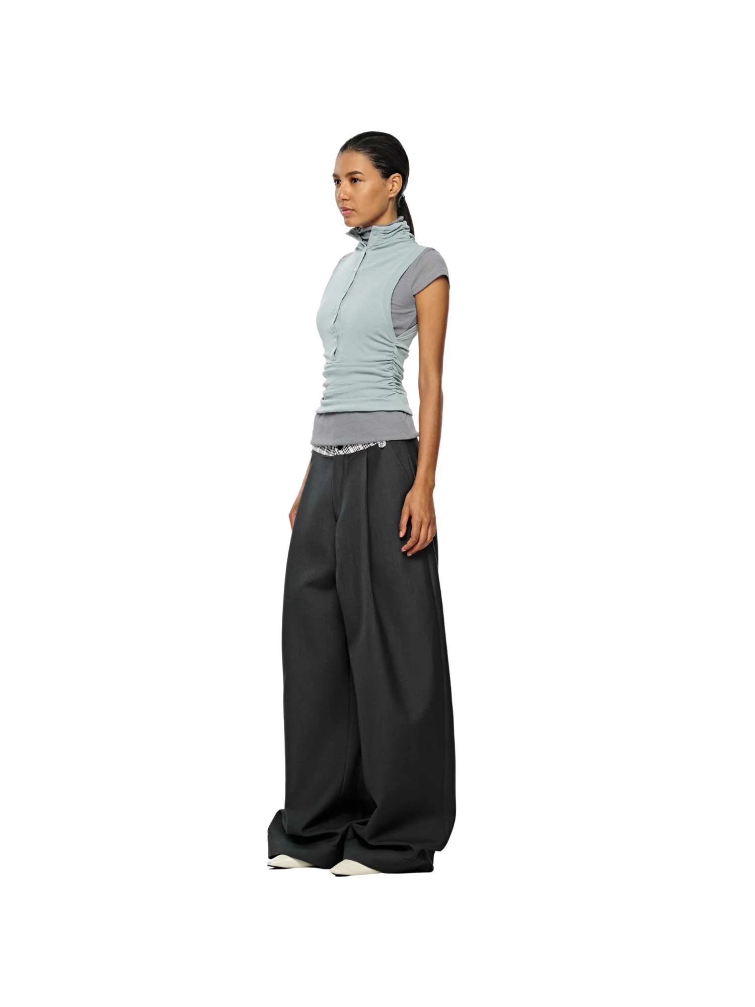 PLAID WAISTBAND TROUSERS