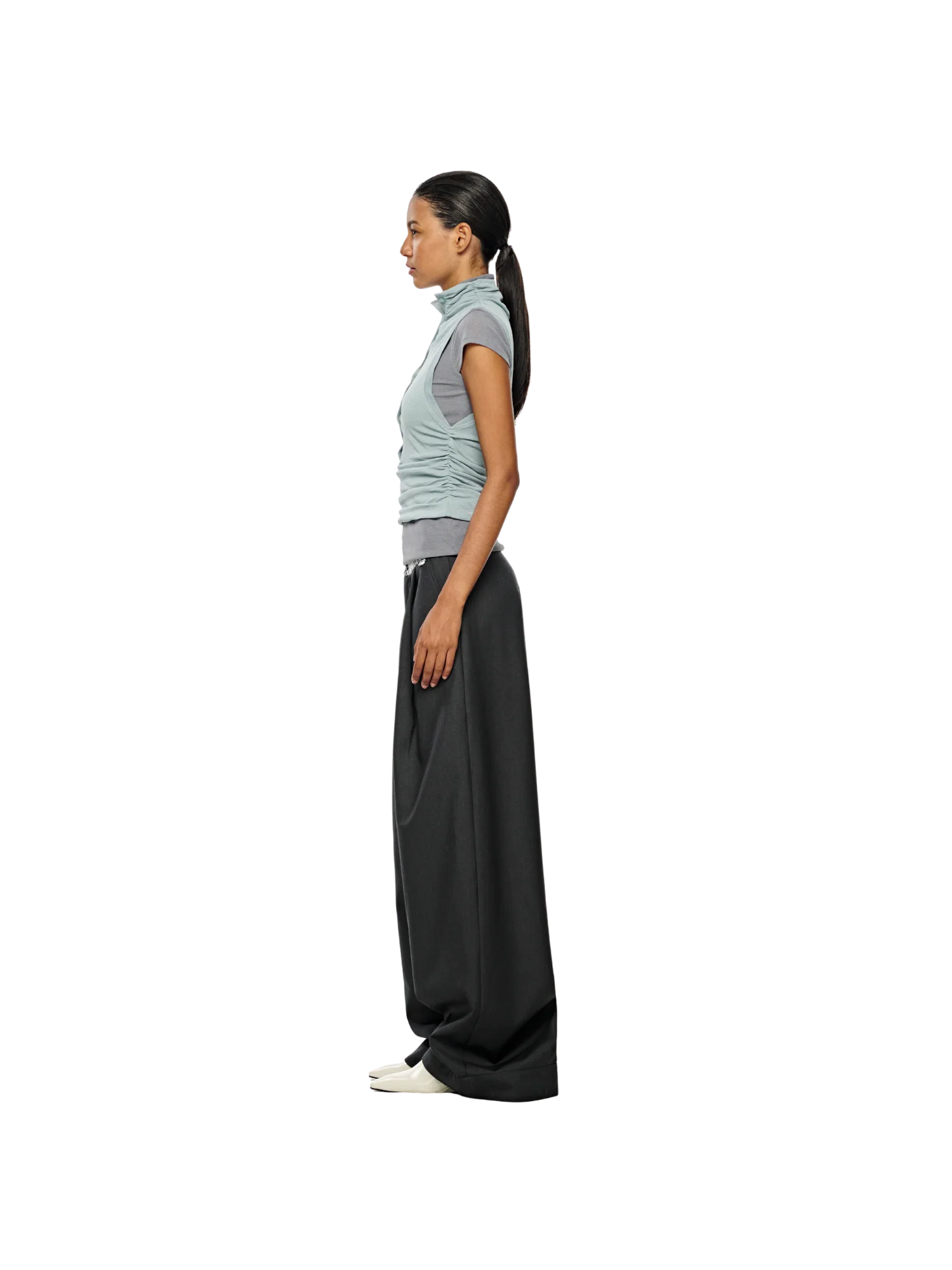 PLAID WAISTBAND TROUSERS