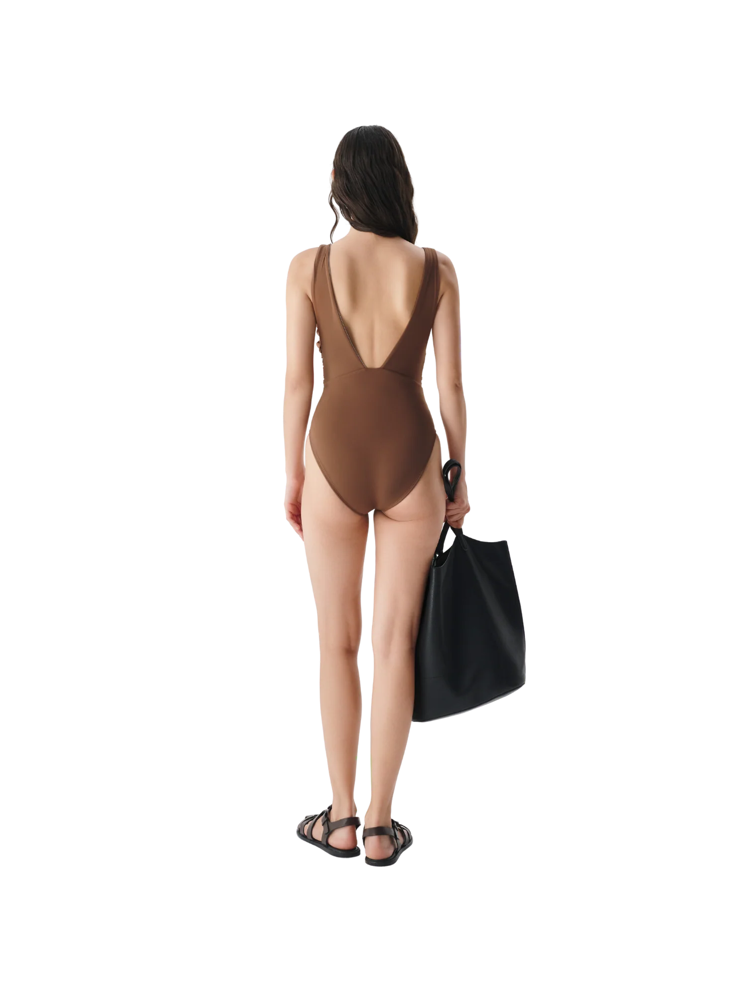 RUCHED V-NECK BODYSUIT