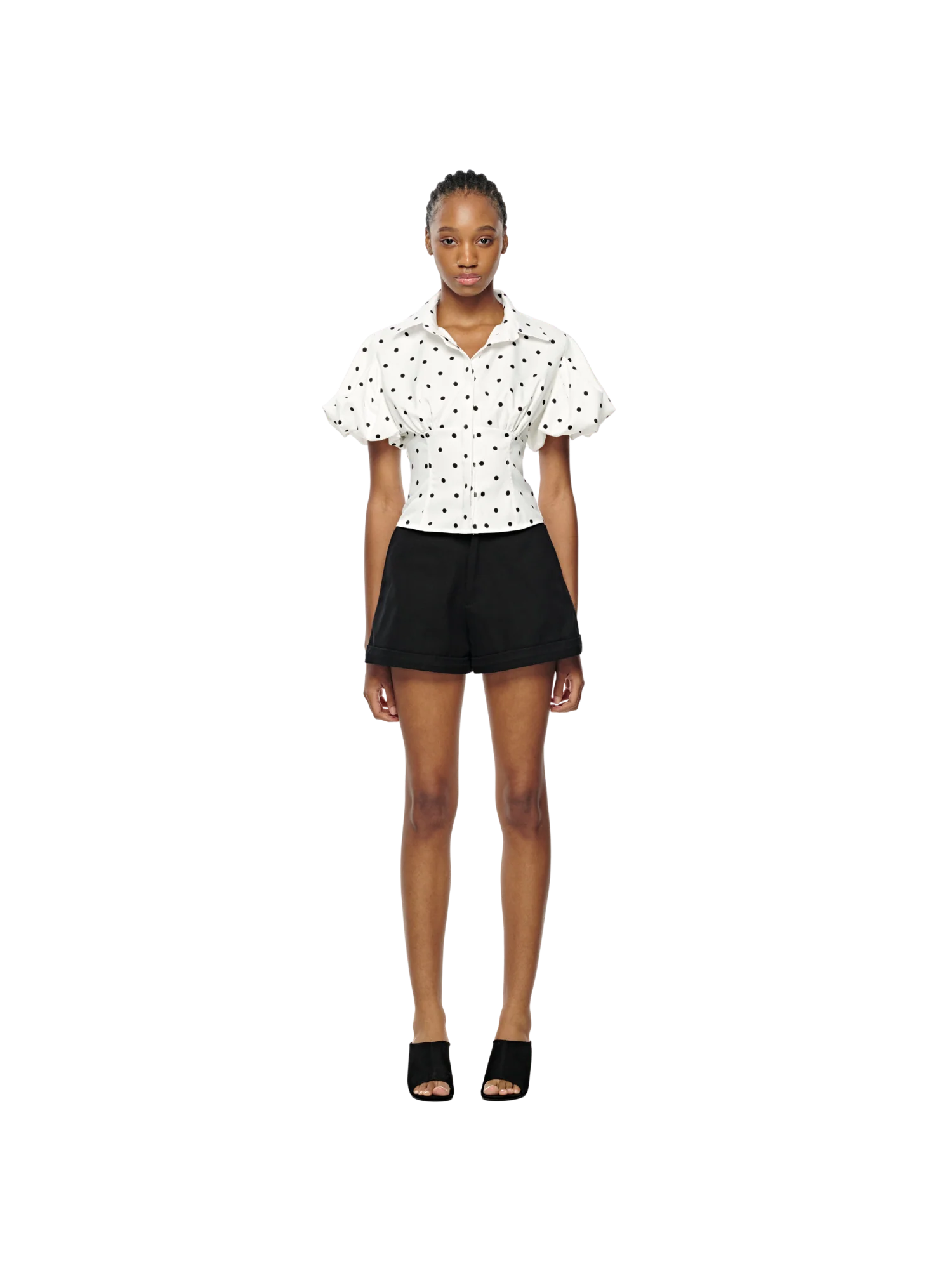 DOTTED PUFF SLEEVE SHIRT