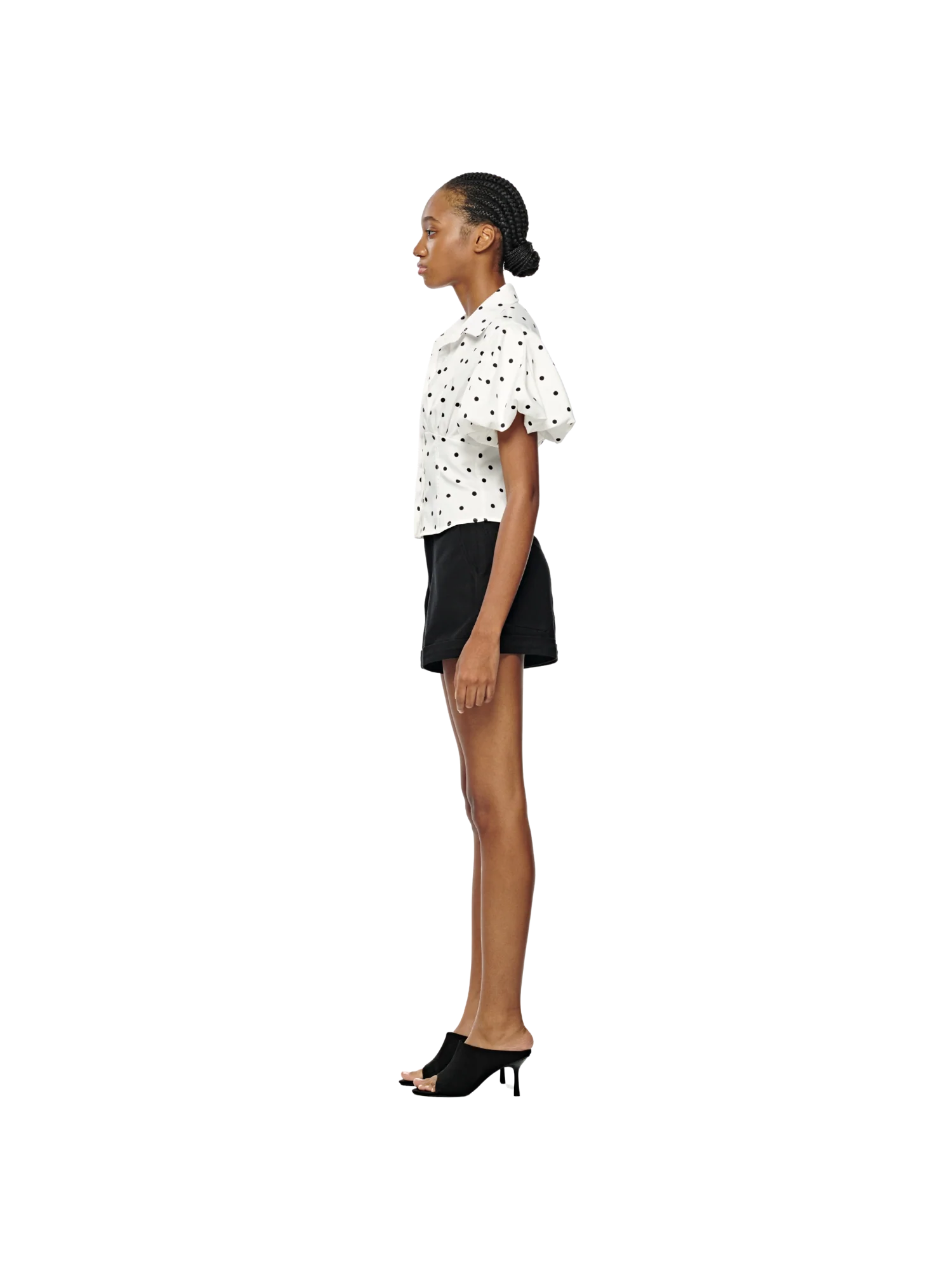 DOTTED PUFF SLEEVE SHIRT