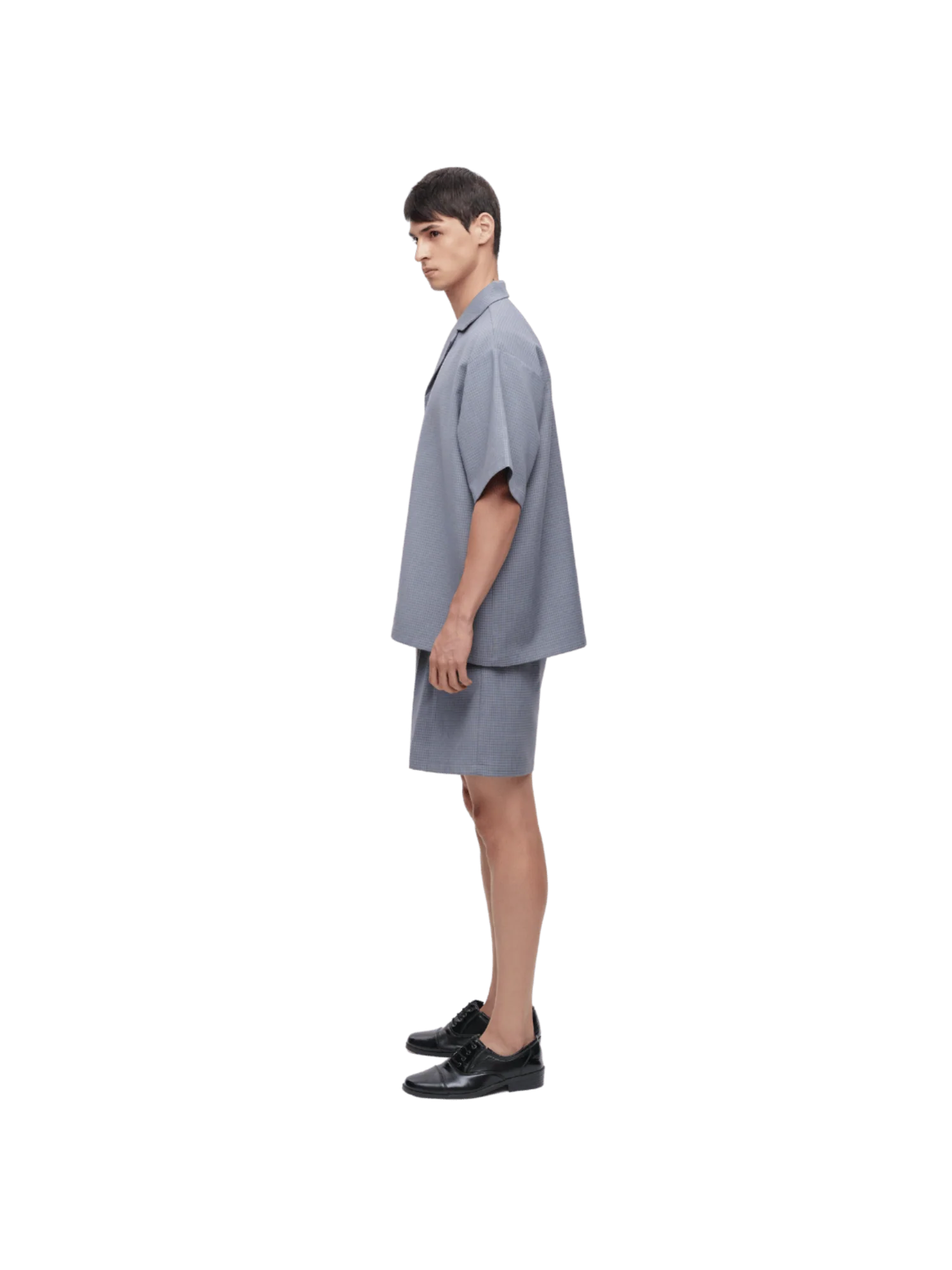 CHECKED DOUBLE WAIST SHORTS