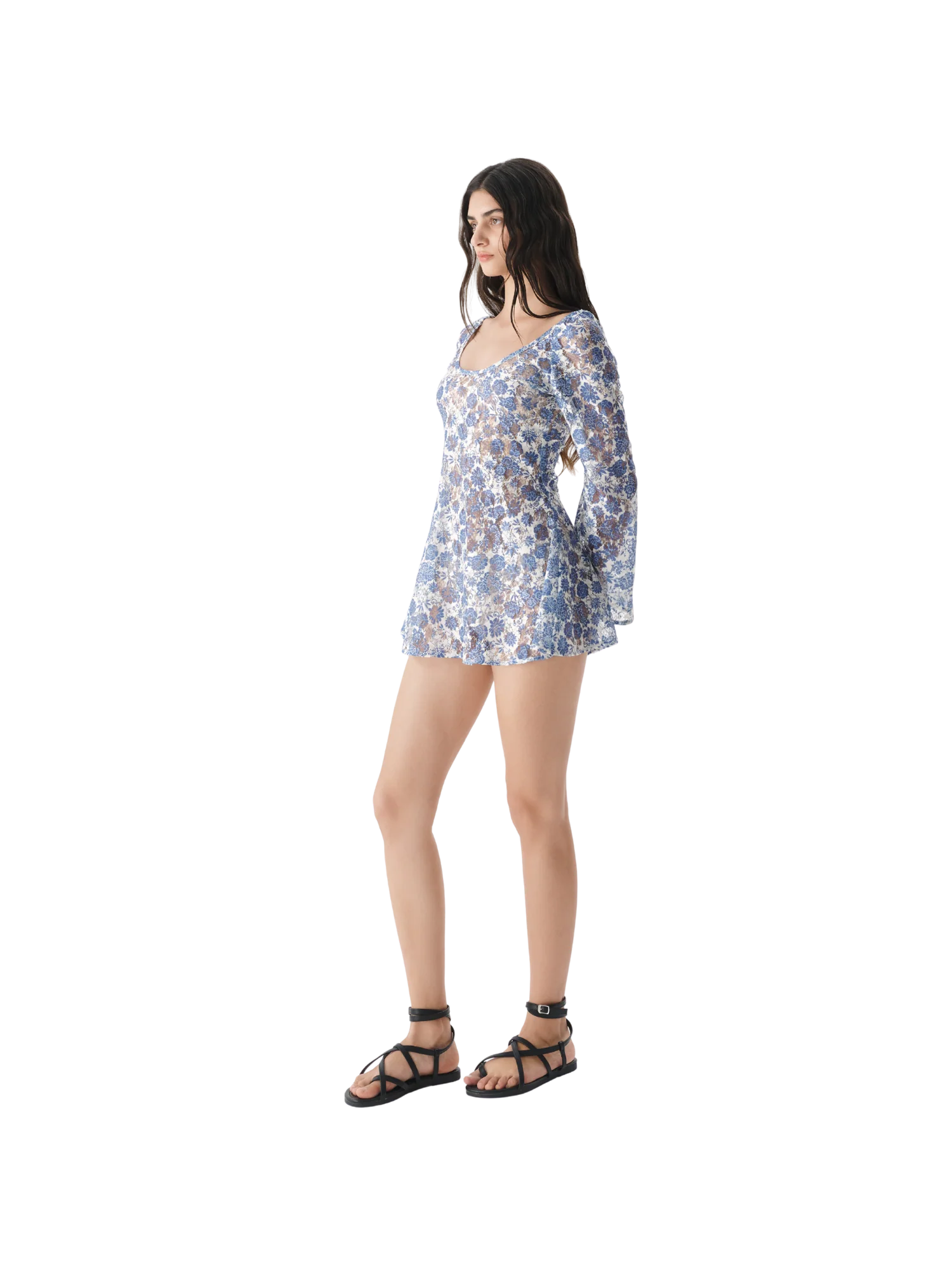 FLORAL LACE MINI DRESS