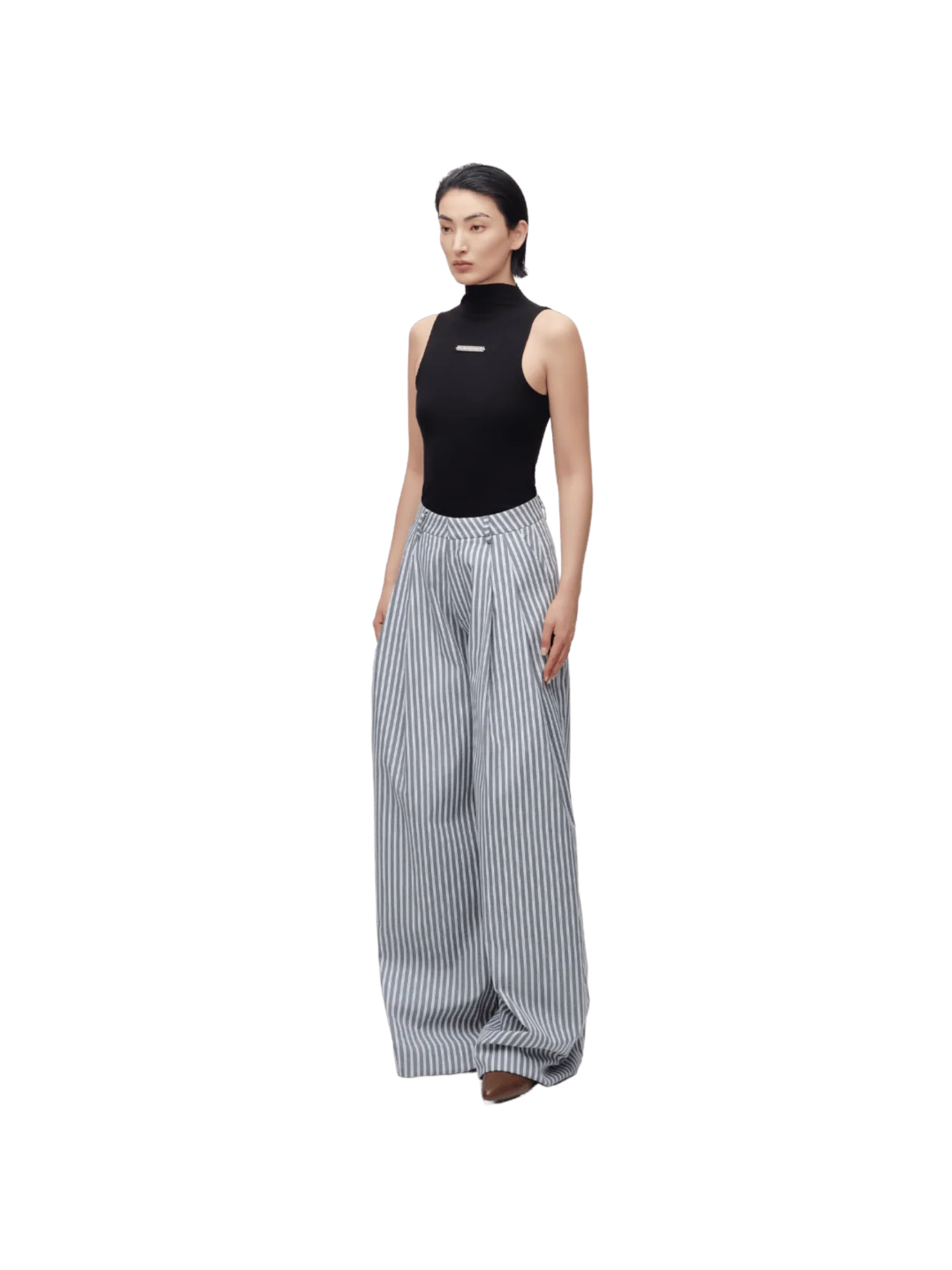STRIPED BAGGY TROUSERS