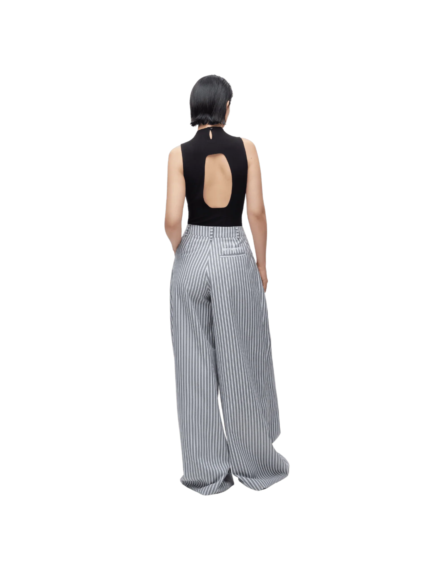 STRIPED BAGGY TROUSERS