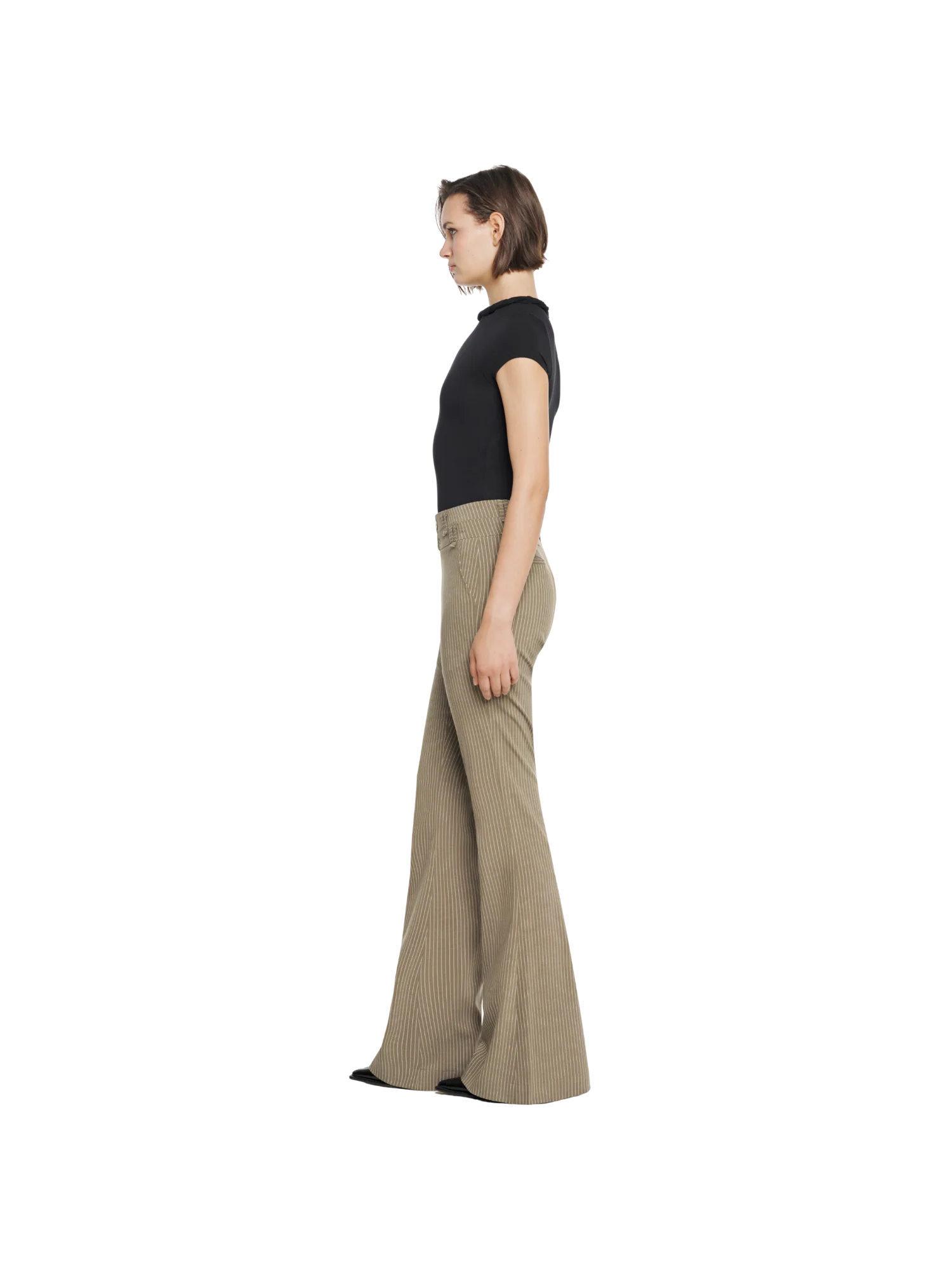 STRIPED FLARED TROUSERS