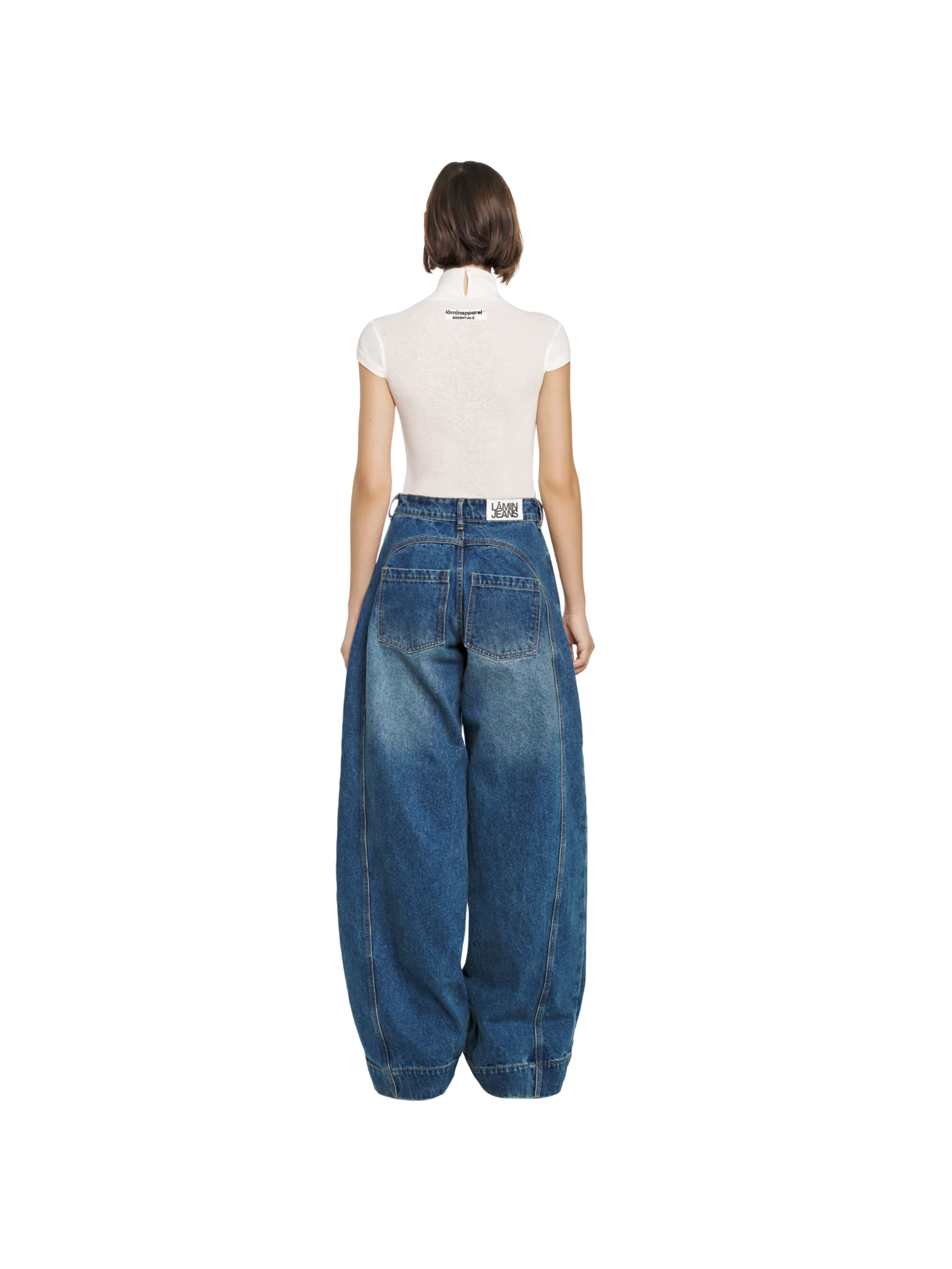 WHISKER WASH BARREL JEANS