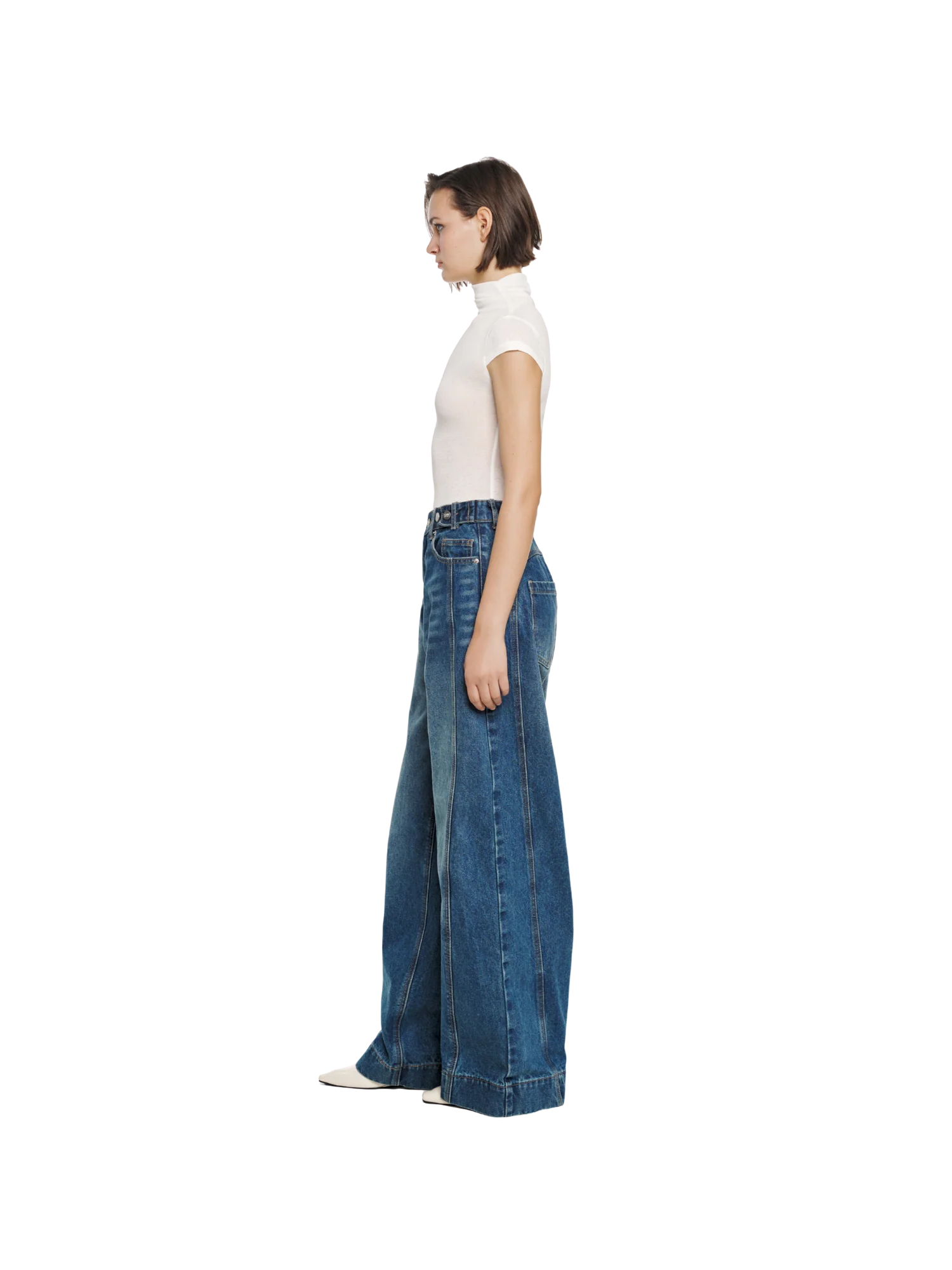 WHISKER WASH BARREL JEANS