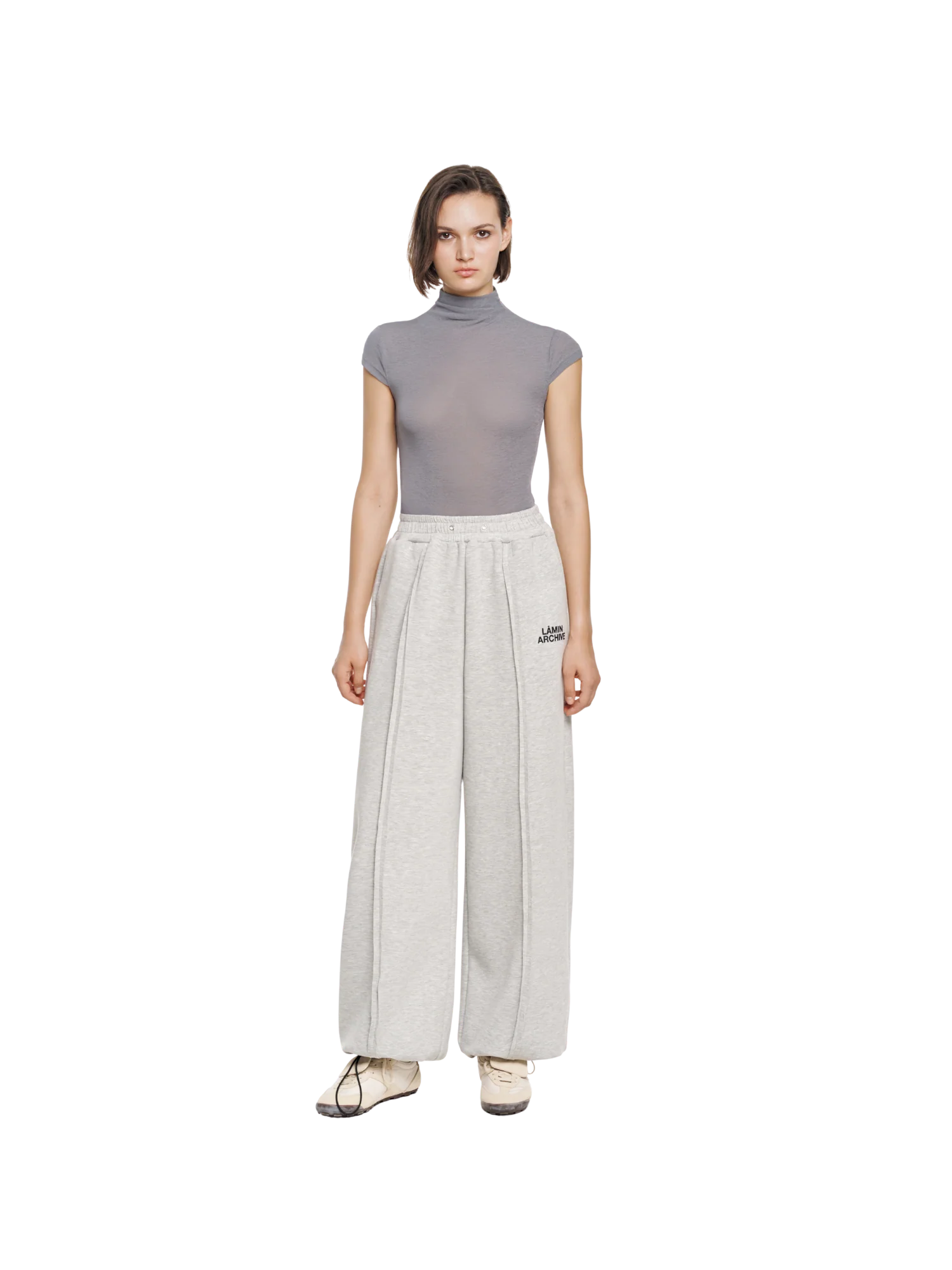 SHEER MOCK NECK BASIC TOP