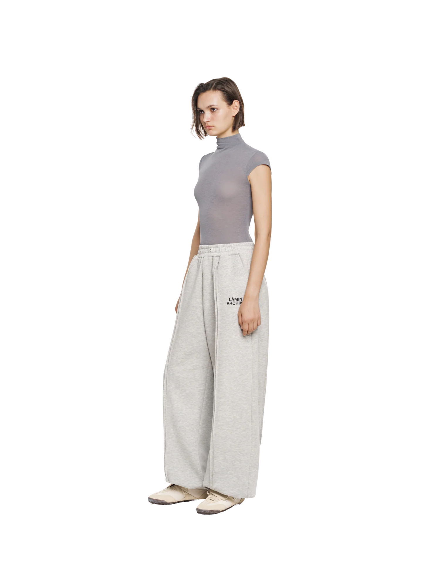 SHEER MOCK NECK BASIC TOP
