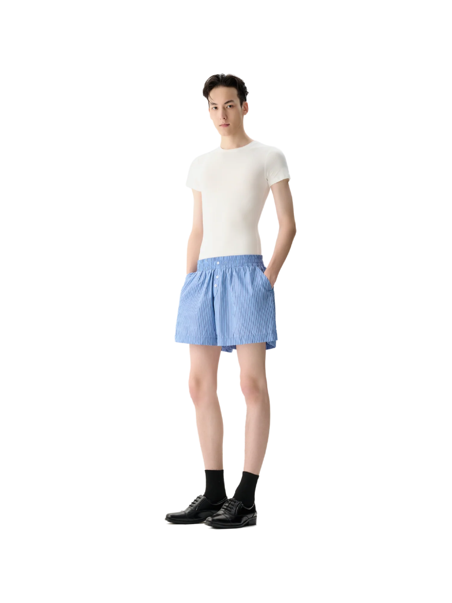 SLIM FIT SHORT SLEEVE TOP - WHITE