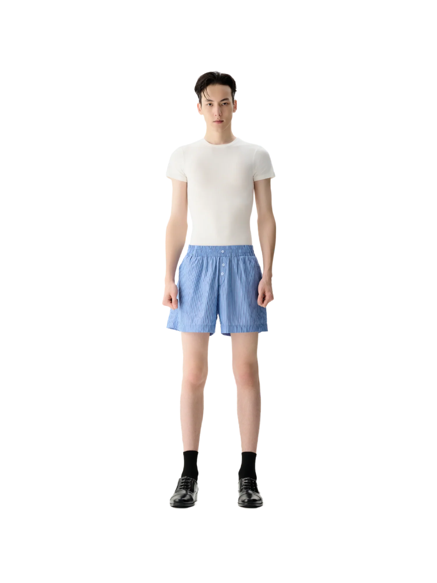 SLIM FIT SHORT SLEEVE TOP - WHITE