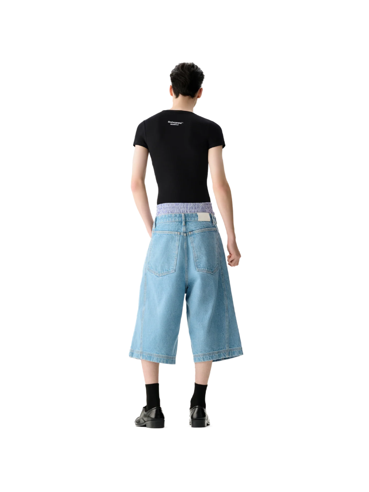 SLIM FIT SHORT SLEEVE TOP - BLACK