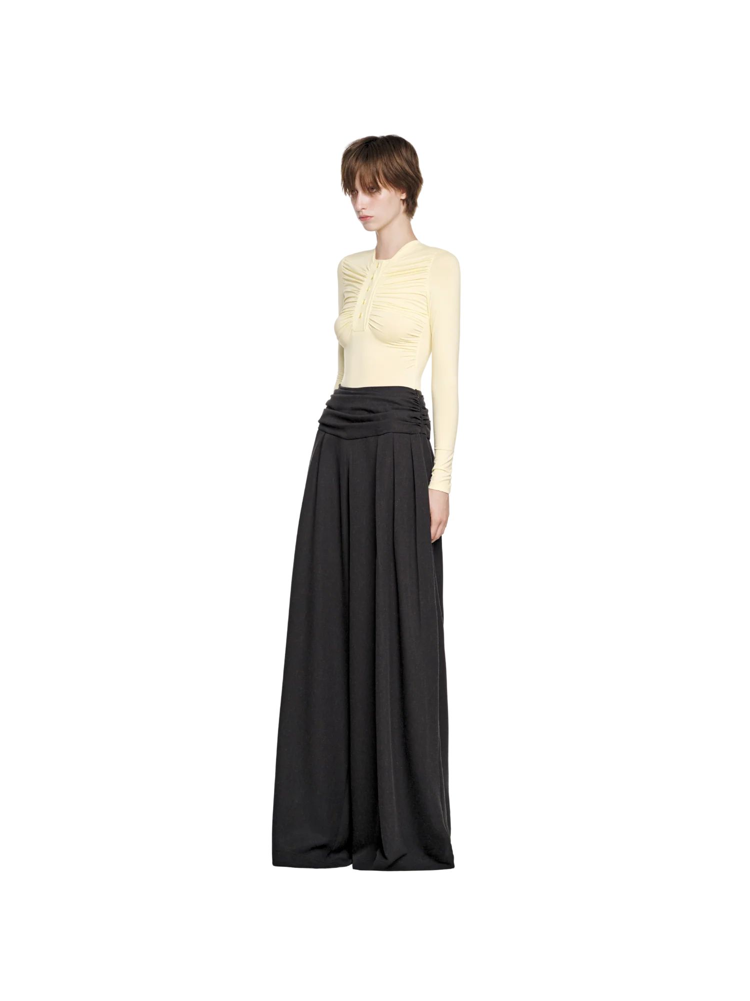DRAPED TRIPLE PLEAT TROUSERS