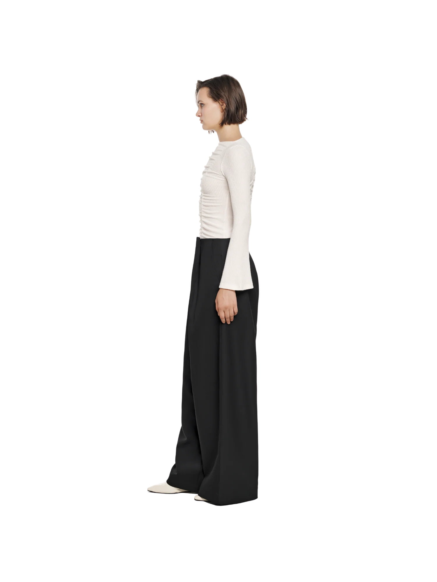 WAISTLESS DOUBLE BUTTON TROUSERS
